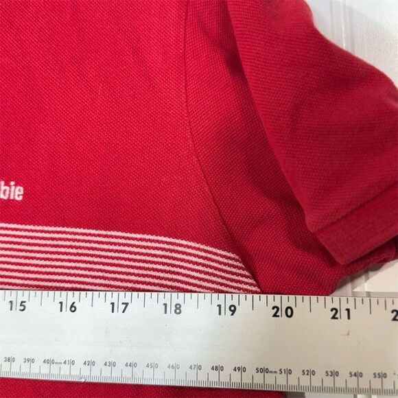 Y2K Abercrombie & Fitch Muscle Fit Red Stripe Polo Shirt Size S Preppy Retro - Picture 3 of 7